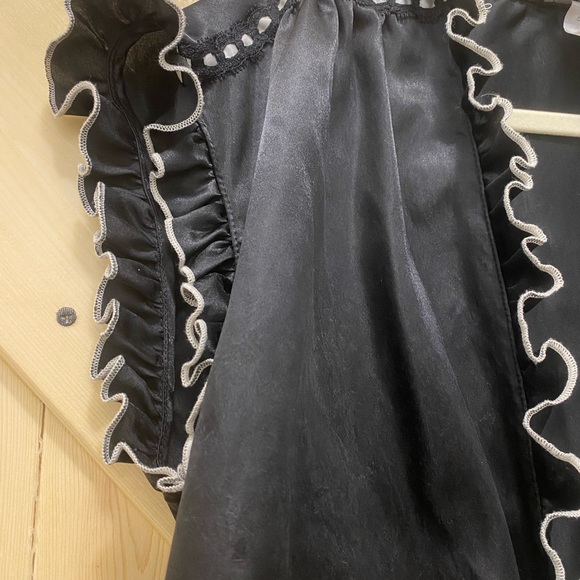 ❤️🔥❤️🔥Rare Cinema Etoile Seductive Wear Vintage Black Mini Ruffle Black Robe - Picture 7 of 10